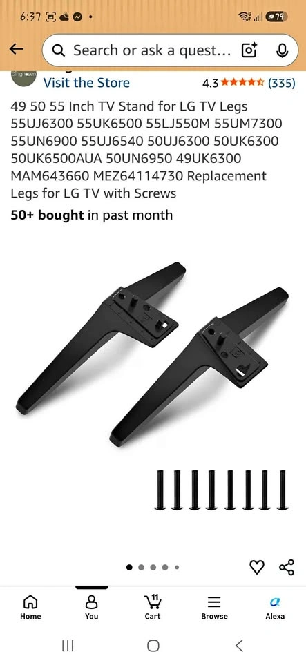 Replacement TV Stand Legs for LG 49 50 55 Inch TVs
