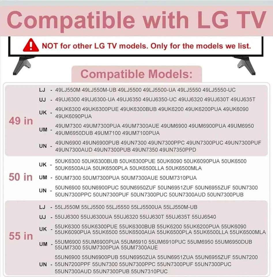 Replacement TV Stand Legs for LG 49 50 55 Inch TVs - photo 3