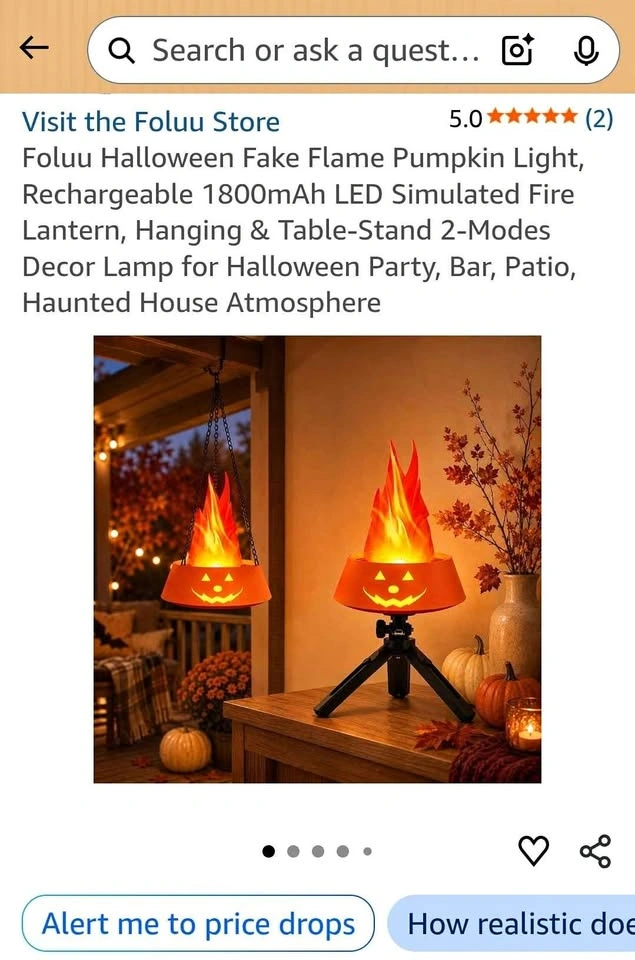 Halloween Fake Flame Pumpkin Light, Rechargeable LED Lantern