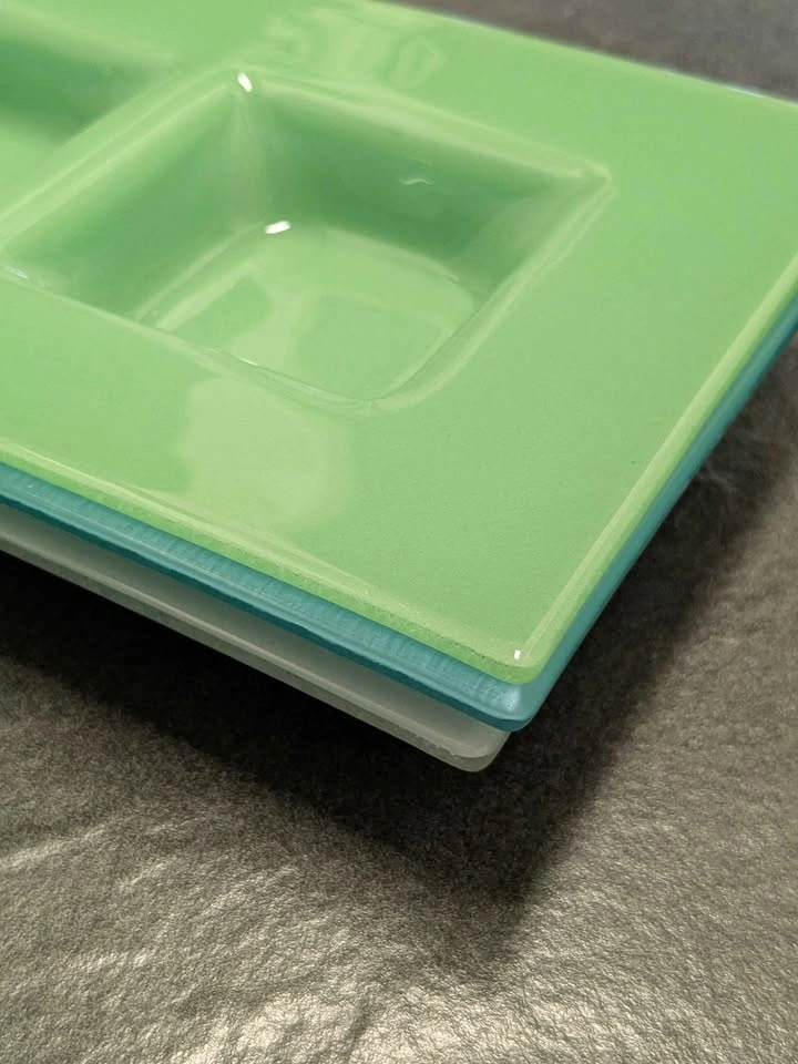 Flying Tiger Copenhagen Glass 2 Compartment Snack Dip Tray - photo 2