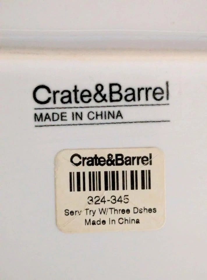 Crate and Barrel White Porcelain 4-Section Serving Tray Set - photo 3