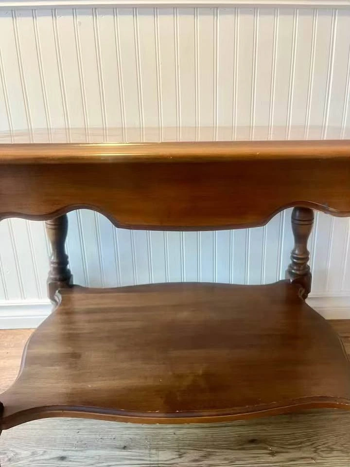 Vintage Solid Wood Colonial Spindle Side Table / End Table - photo 5