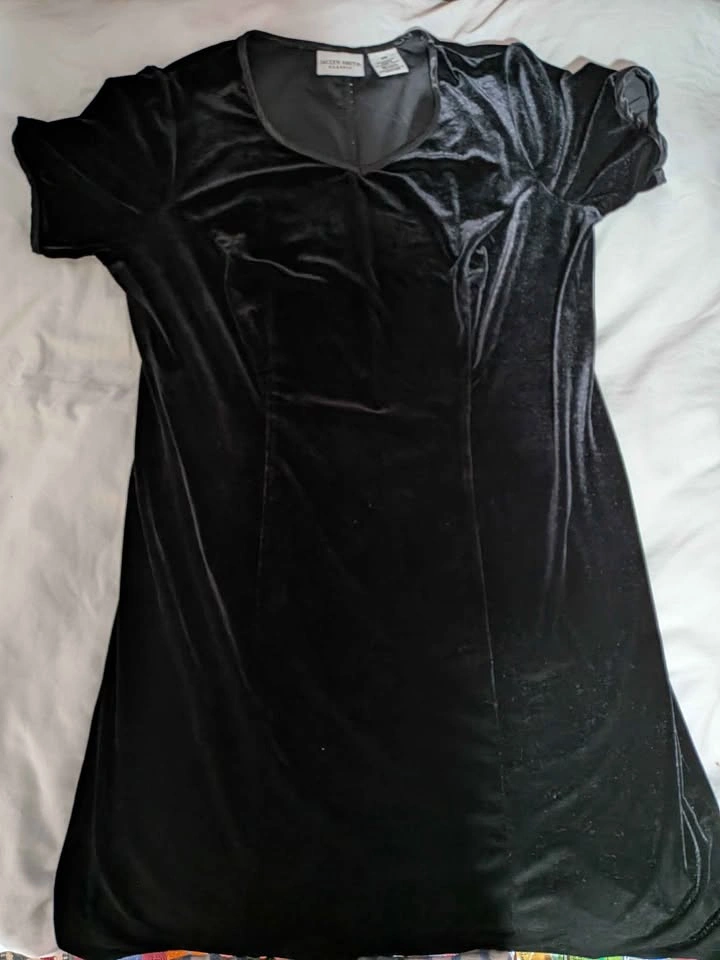 Vintage Jaclyn Smith Classic Black Velvet Dress Size 16W (1X) - photo 2