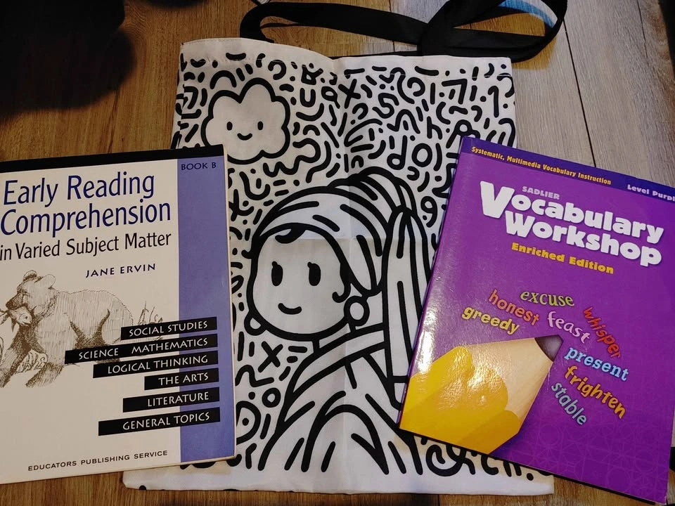 2 English Workbooks & Tote - Sadlier Vocabulary & Reading