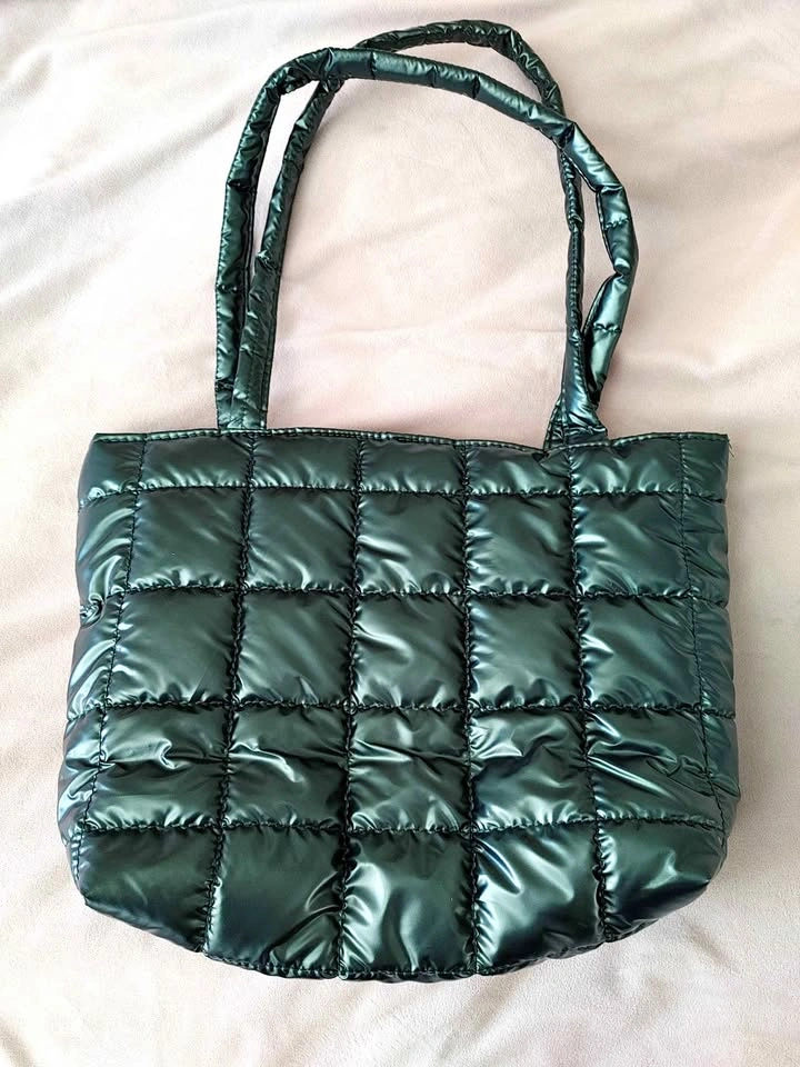 Green Quilted Tote Bag - Never Used