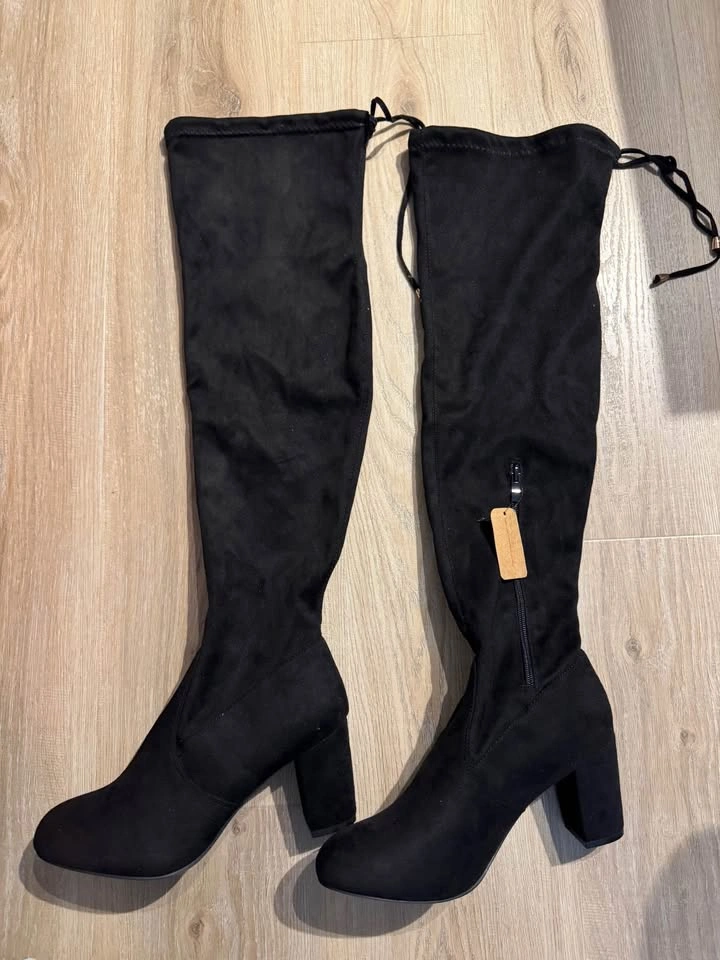 New Black Knee-Length Boots - Size 9 - photo 2