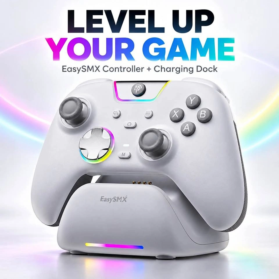 Brand New EasySMX Wireless RGB Gaming Controller + Charging Dock