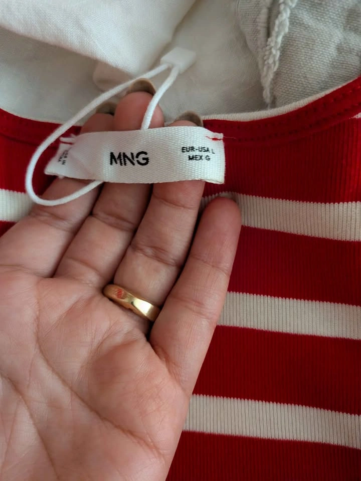 Vintage Mango Striped Button Tank Top, 100% Cotton, size L - photo 5