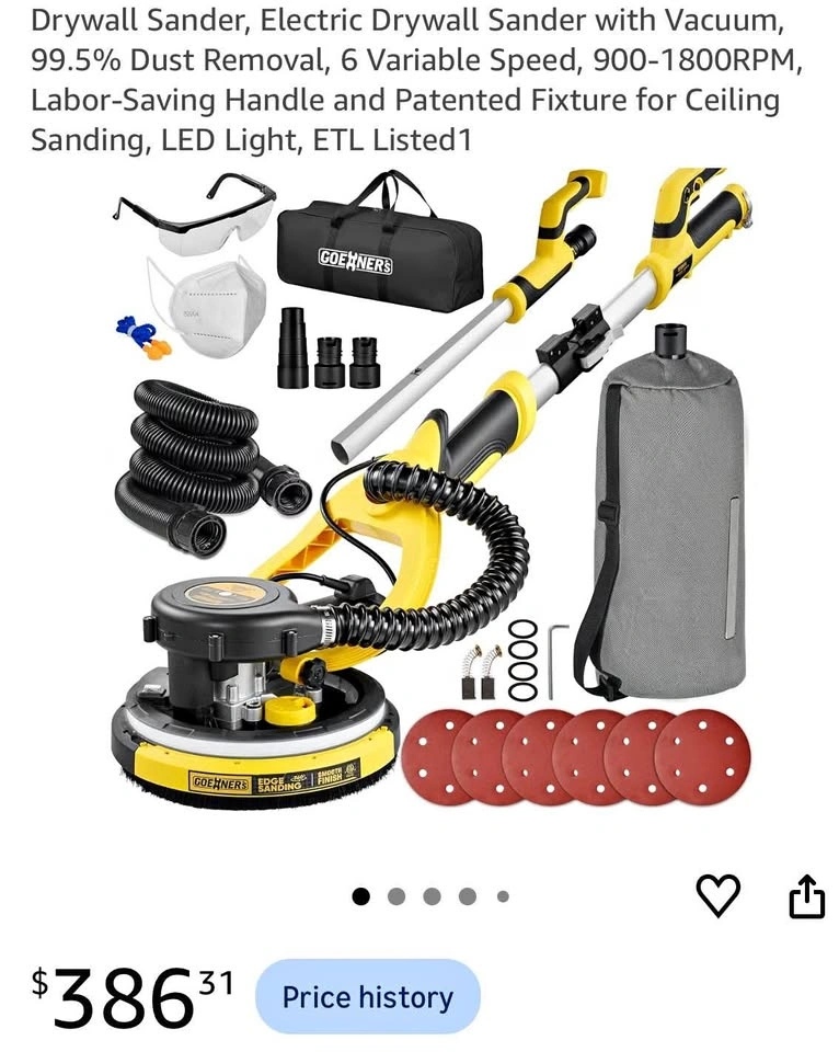 Drywall sander with vacuum