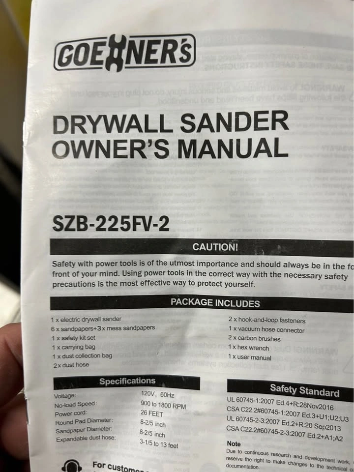 Drywall sander with vacuum - photo 3