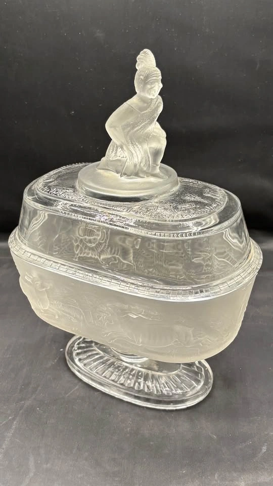 Authentic 1878 EAPG Westward Ho! Covered Compote - photo 4