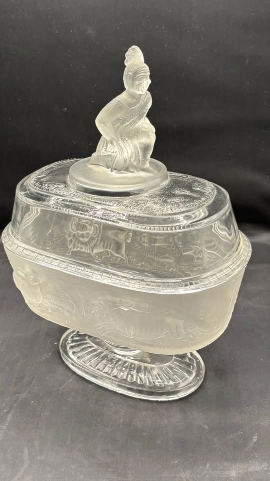 Authentic 1878 EAPG Westward Ho! Covered Compote - photo 5