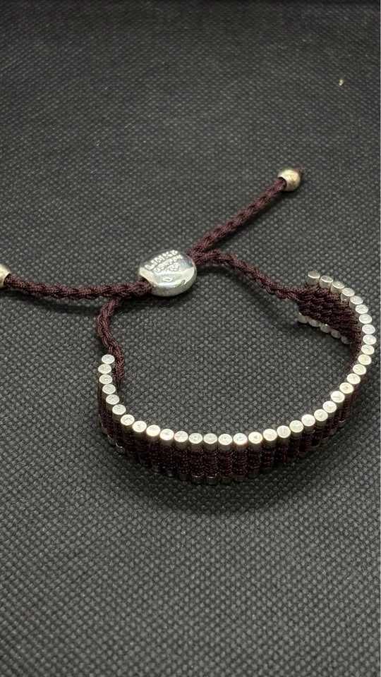 Links of London Wide Sterling Silver & Burgundy Friendship Brace - photo 3