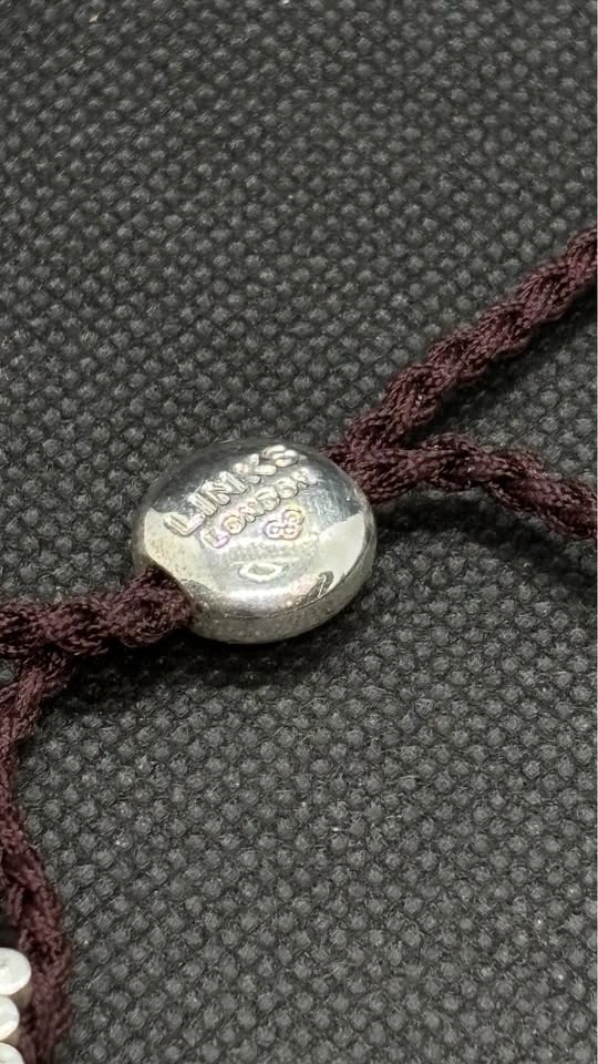 Links of London Wide Sterling Silver & Burgundy Friendship Brace - photo 4