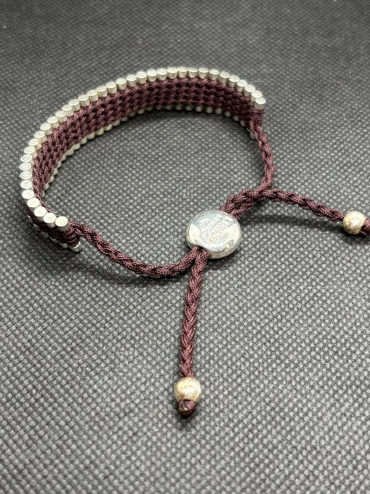 Links of London Wide Sterling Silver & Burgundy Friendship Brace - photo 5