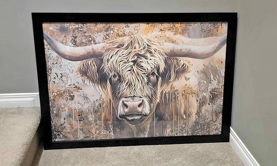 Extra Large Framed Highland Cow Wall Art