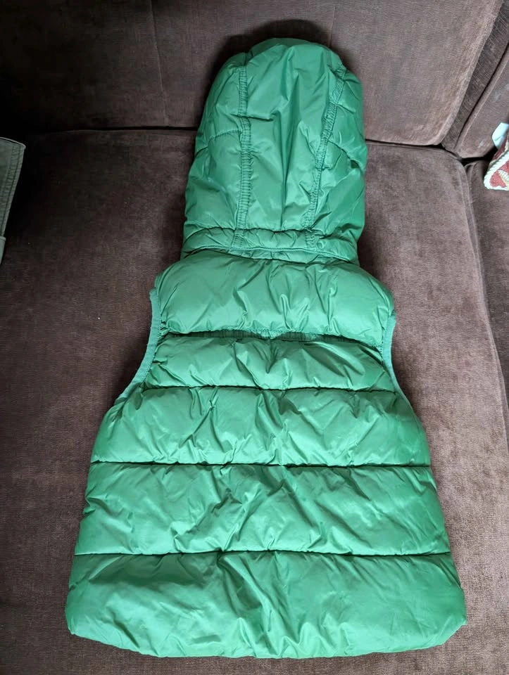 H&M L.O.G.G. Green Hooded Puffer Vest Size 2-3Y - photo 2