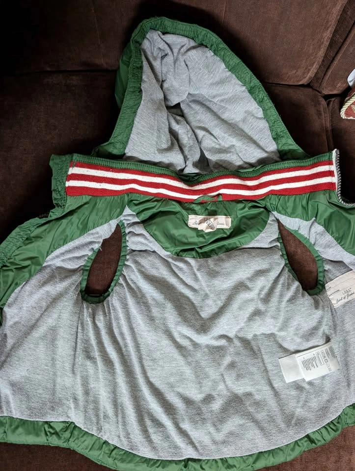 H&M L.O.G.G. Green Hooded Puffer Vest Size 2-3Y - photo 3