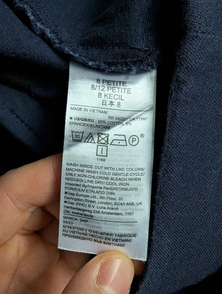 Gap High Rise BiStretch Flare pants dark blue size 8 petite - photo 5
