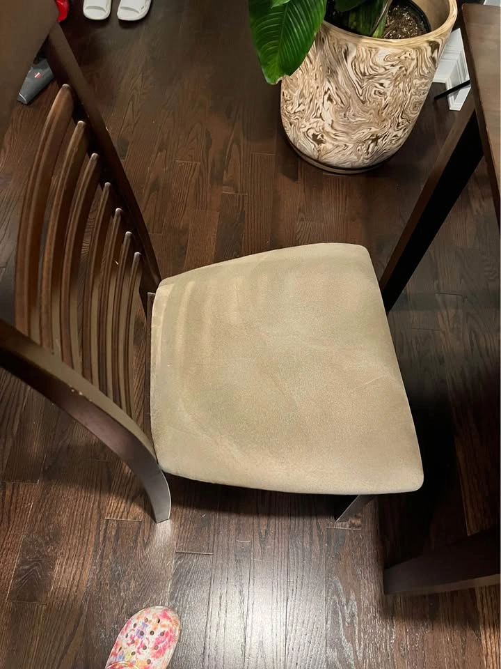 Dark Brown Mahogany Wood Dining Set - 6 Chairs - photo 3