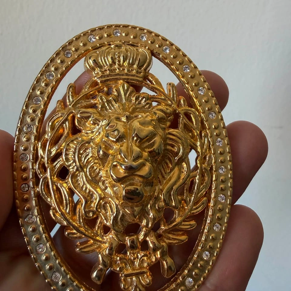 Vintage Statement Regal Lion Head & Crown Scarf Clip - photo 5