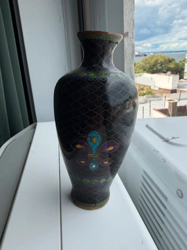 Antique Japanese Meiji / Taishō Cloisonné Enamel Vase (As-Is) - photo 2