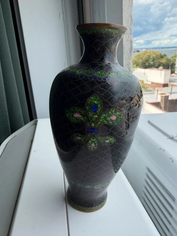 Antique Japanese Meiji / Taishō Cloisonné Enamel Vase (As-Is) - photo 3