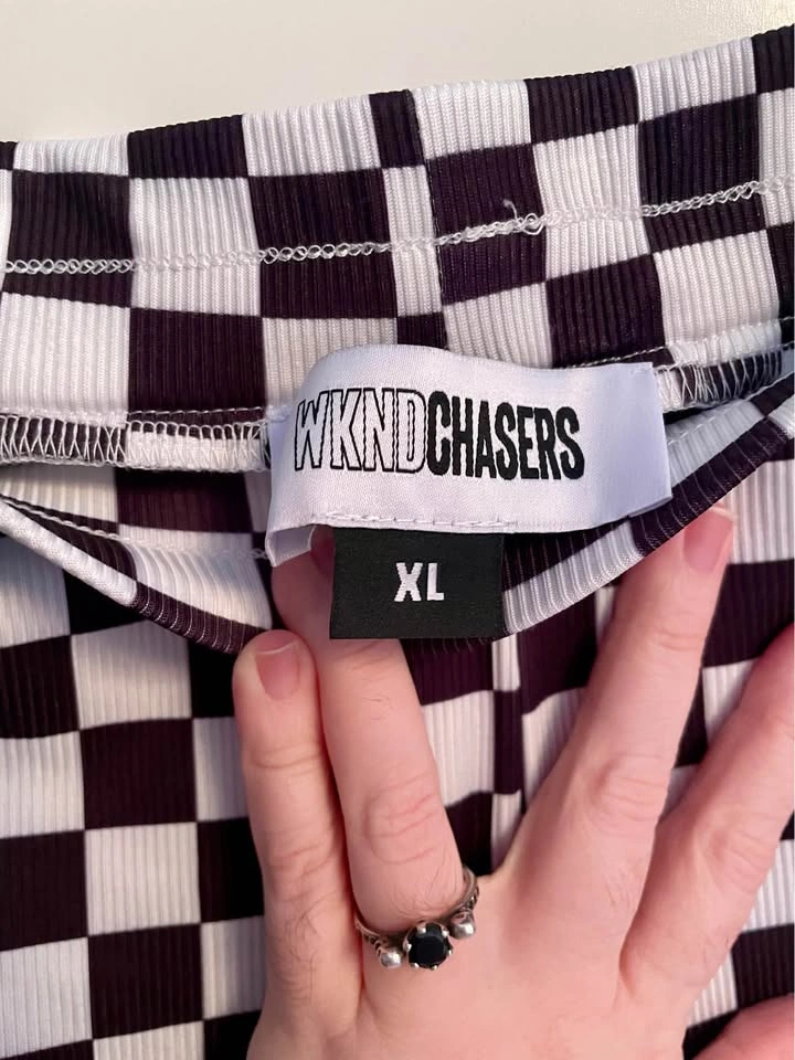 WKNDCHASERS Checkered Wide Leg Pants Size XL - photo 3