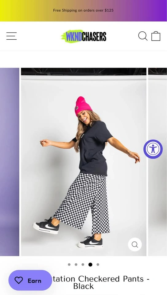 WKNDCHASERS Checkered Wide Leg Pants Size XL - photo 5