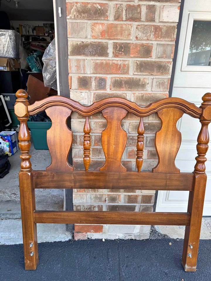 Vintage Twin Wood Headboard 42.5”h