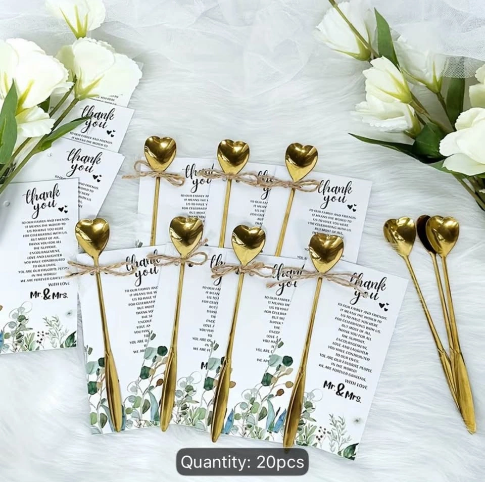 Wedding Favor Kit with Gold Spoons, Twine, and Signs - photo 5