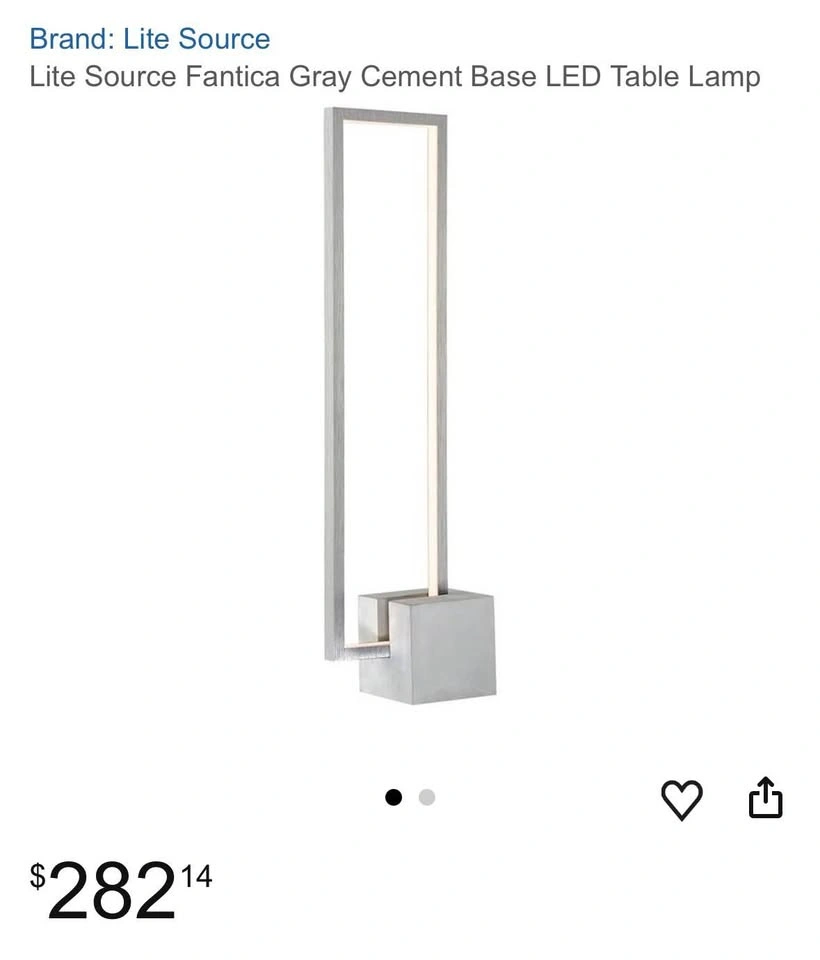 Lite Source Fantica Gray Cement Base LED Table Lamp - photo 3