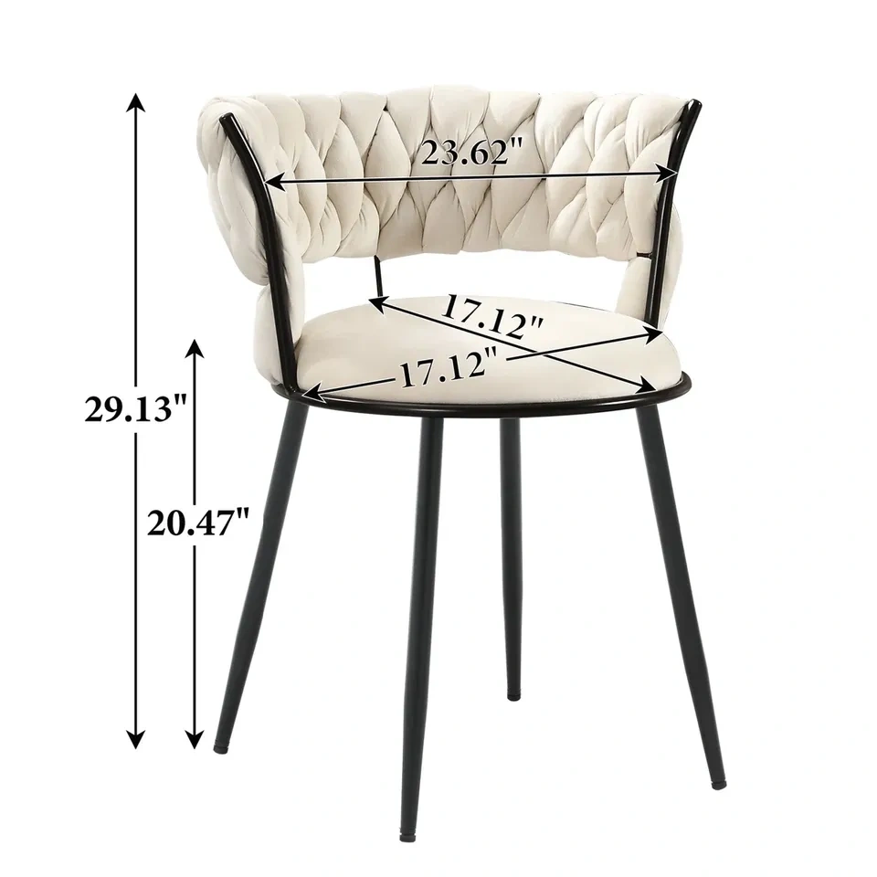New Woven Dining Chairs, Modern Hand Weaving with Black Metal Le - photo 5