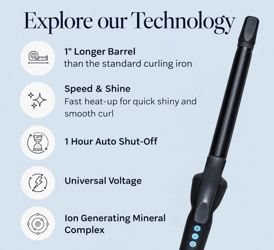 Bio Ionic Long Barrel Styler 1" Pro Curling Iron - photo 4