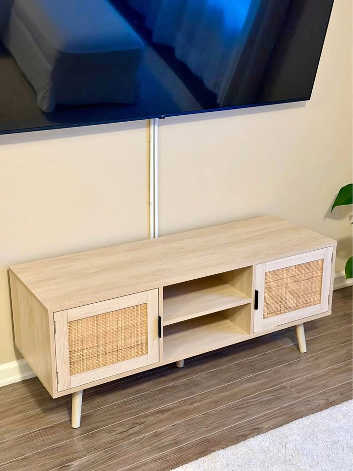 Boho Rattan TV Stand 📺