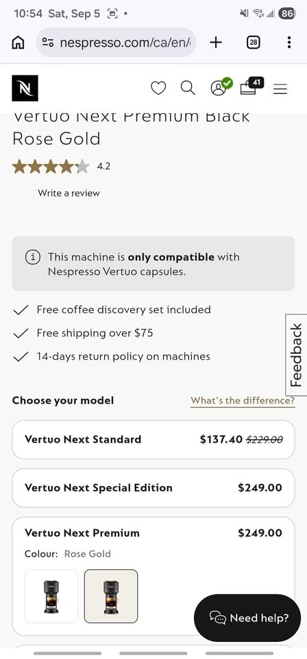 Nespresso Vertuo Next Premium & Aeroccino 3 Milk Frother - photo 3
