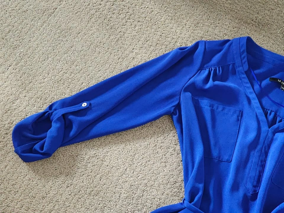 Le Chateau - Womens Blue Tunic Top Shirt - Size Small - photo 2
