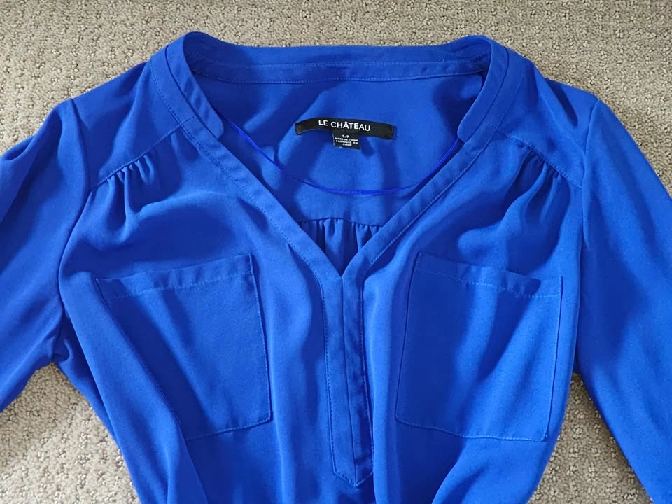 Le Chateau - Womens Blue Tunic Top Shirt - Size Small - photo 3
