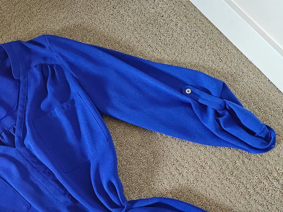 Le Chateau - Womens Blue Tunic Top Shirt - Size Small - photo 4