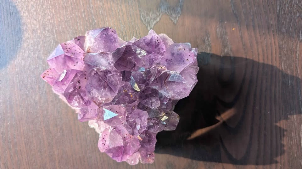 Rare Natural Heart-Shape Amethyst Crystal Cluster