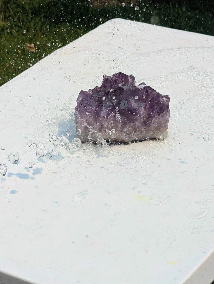 Rare Natural Heart-Shape Amethyst Crystal Cluster - photo 3