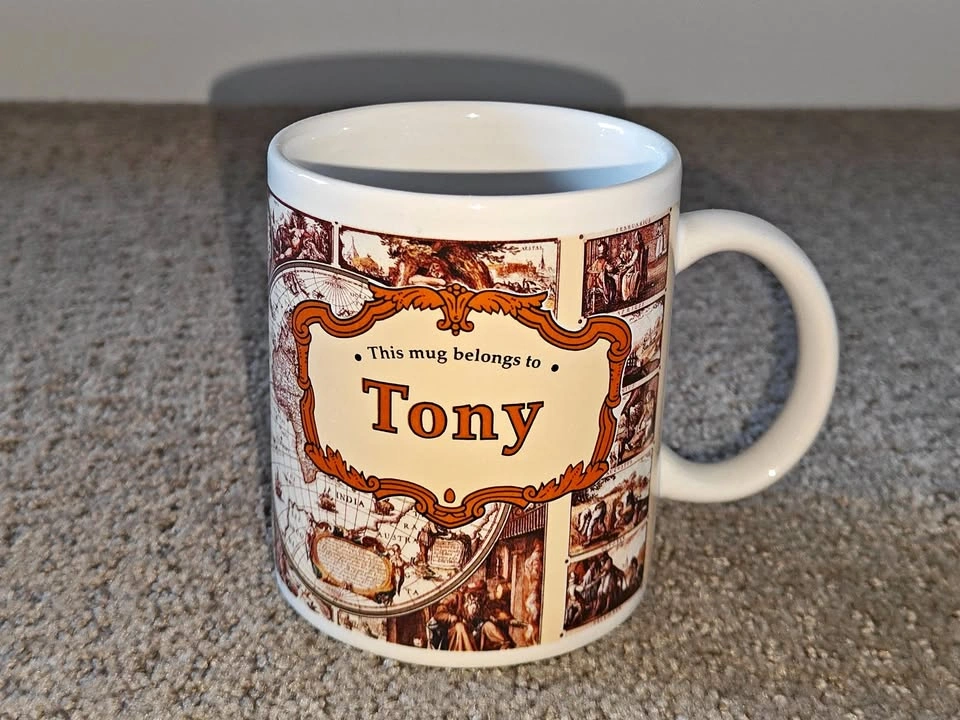 Unique Tony Personal Mug / Coffee Cup - Antique Map Collection