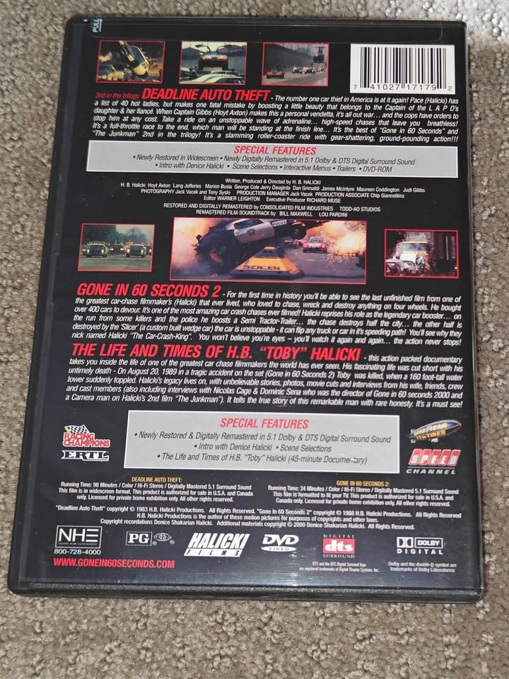 Gone in 60 Seconds (1989) DVD Movie - Collector's Edition - photo 2