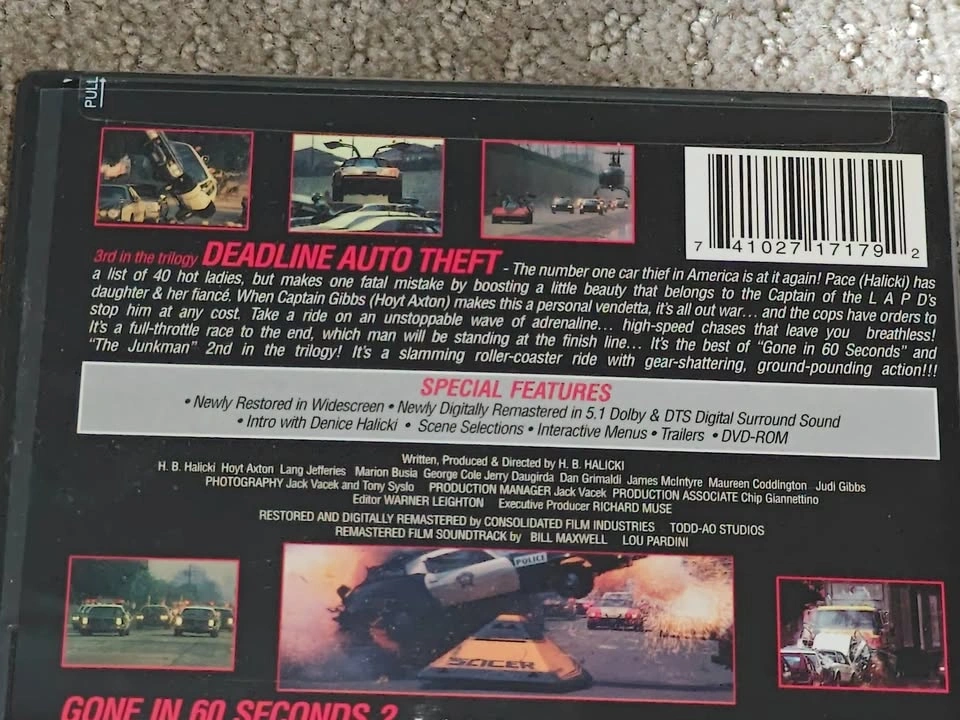 Gone in 60 Seconds (1989) DVD Movie - Collector's Edition - photo 3