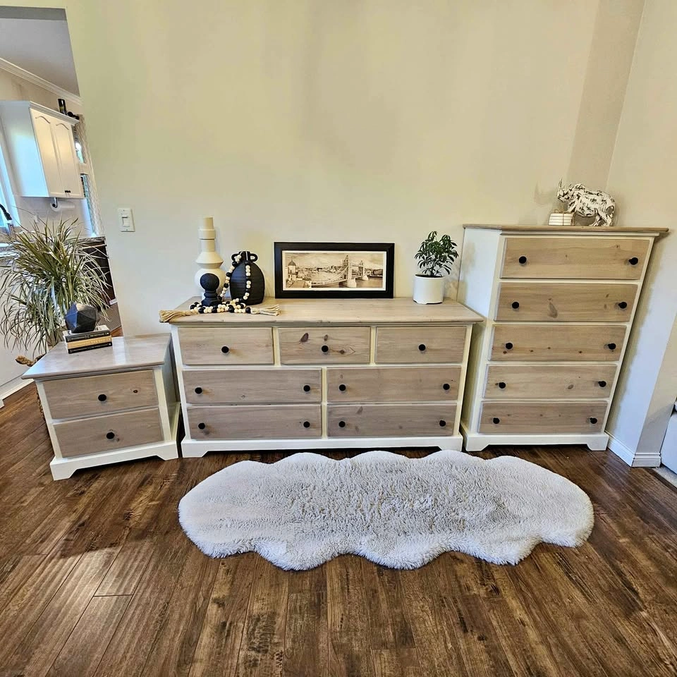 3-Piece Solid Wood Bedroom Set - Dresser, Chest, and Nightstand