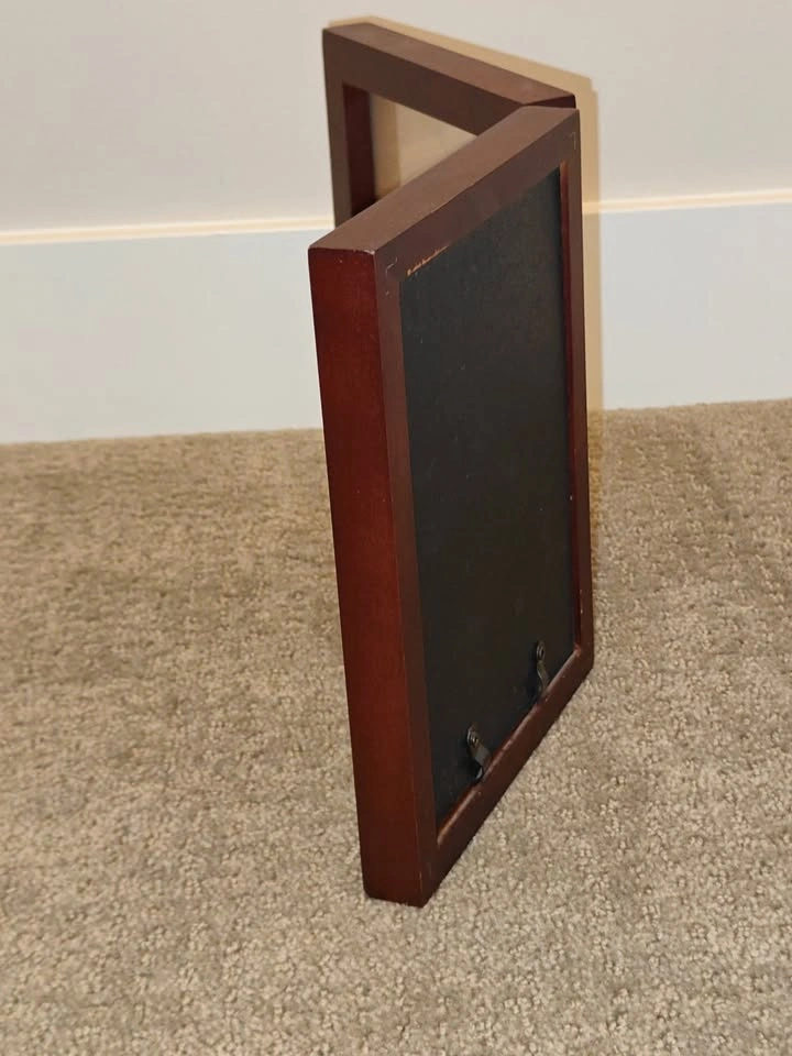 Double Folding Picture Photo Frame (5" x 7") – Dark Wood Finish - photo 4