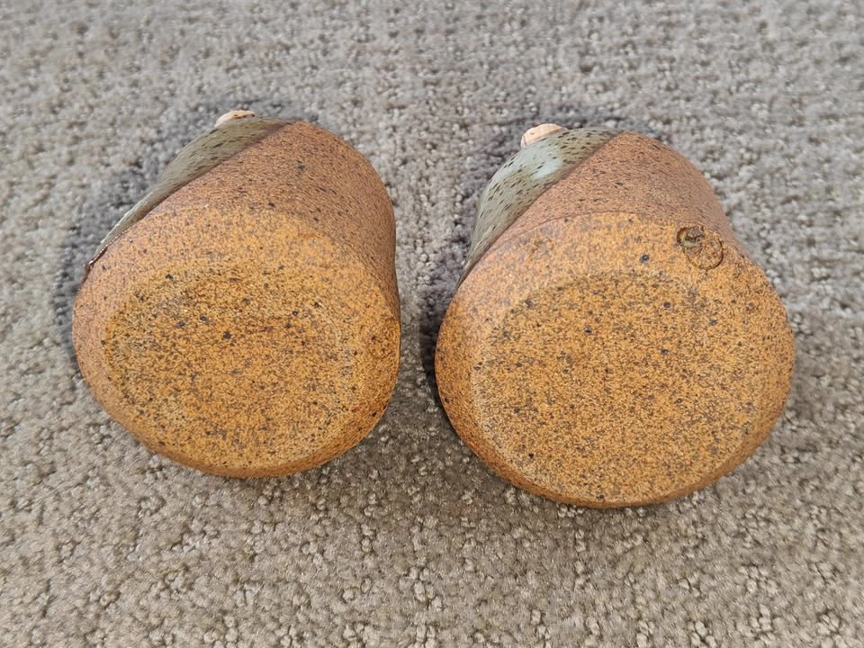 Unique Hand-Crafted Ceramic Salt & Pepper Shakers Artist Stamped - photo 5