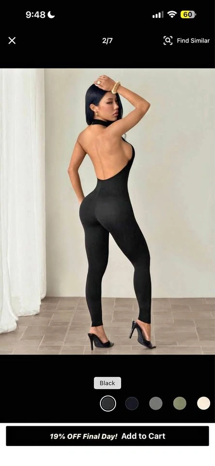 Shein Black Halter Jumpsuit