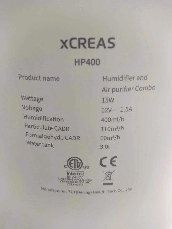 Xcreas Humidifier and air purifier in one - photo 2