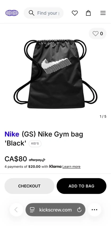 Nike GFX Drawstring Gym Bag – Black/White – Discontinued Swoosh - photo 2
